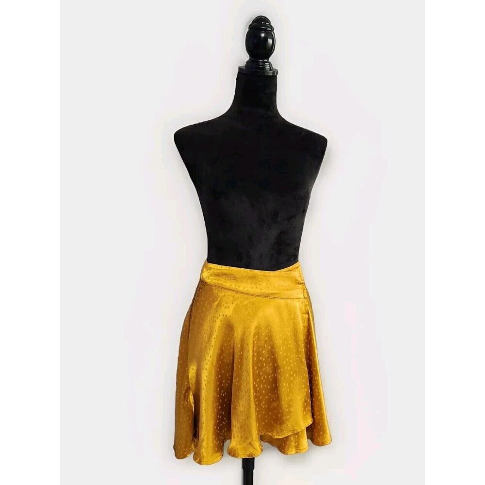 NWT $60 Free People Starstruck Mini Skirt Canyon Bluff Gold Size 2 - Picture 2 of 10